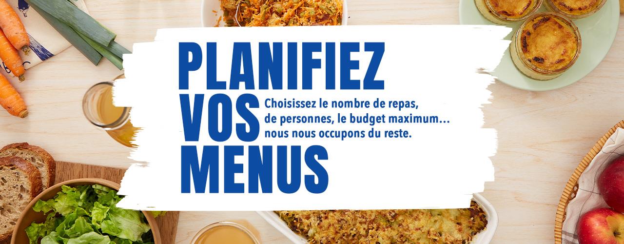 Plannifiez vos menus : choisissez le nombre de repas, de personnes...